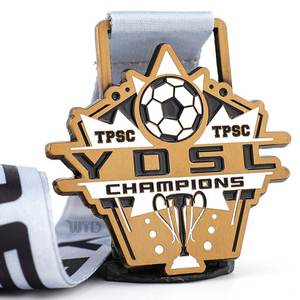 Medaglie Personalizzate Premium in Lega di Zinco per Campionati di Calcio con Logo Inciso Premio Sportivo di Alta Qualità - Product Image 1