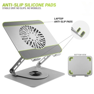 Wholesale Factory 360 Rotation Adjustable Laptop Cooling Pad Notebook <b>Stand</b> with Cooling <b>Fans</b> - Product Image 3