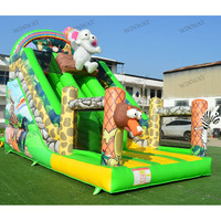 Toboggan gonflable commercial à double voie, sec/à eau, pour enfants, pour location de fête, directement de l'usine
