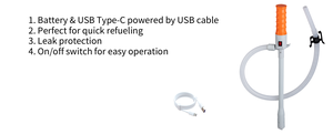 PEILI 5V USB Fuel Transfer <b>Pump</b> 2.8GPM Plastic Centrifugal Hand <b>Pump</b> Basic Nozzle 0.5% Accuracy 1 Year Warranty for Oil Station - Product Image 6
