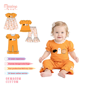 Set Due Pezzi con Stampa Integrale a Tema Halloween, Collo Tondo, Orlo Arricciato, Abbigliamento Autunnale per Ragazze Maxine - Product Image 2