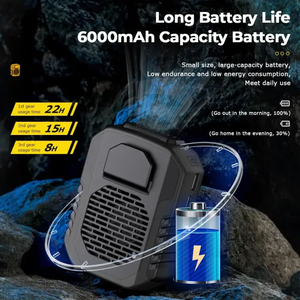 Ventilador Portátil Recargable de 3 Velocidades con Banco de Energía de 6000 mAh y Cargador de Batería de Emergencia - Product Image 3