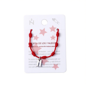 Angelina Seven Knot <b>Bracelet</b> <b>Red</b> Rope Charm Stainless Steel Unisex Gift Jewelry - Product Image 1