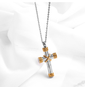 Stainless Steel Cross Cremation Pendant <b>Necklace</b> | Memorial Keepsake <b>Ashes</b> Pendant | Personalized <b>Urn</b> <b>Necklace</b> <b>for</b> <b>Ashes</b> - Product Image 3