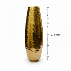 Jarrón Ovalado Extra Grande de Metal Martillado para Decoración del Hogar, 23 Pulgadas de Alto, Jarrón de Metal Martillado Hecho a Mano - Product Image 1
