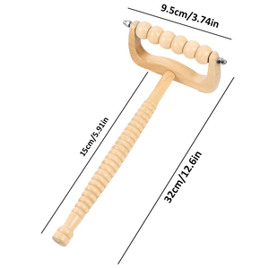 Masseur manuel en bois pour le cou et les épaules, 6 têtes interchangeables pour la thérapie par points de pression, relaxation musculaire profonde, nouveauté - Product Image 6