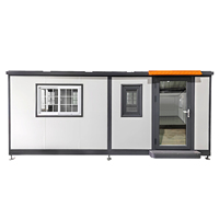 Maison conteneur préfabriquée extensible de 20 pieds, 2-3 chambres, maison mobile pliable, petit logement, salon, usage supermarché, style Mid-Century