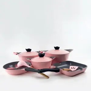 Nuovo Arrivo Estremamente Resistente Ai Graffi Resistente 13 Pcs di Alluminio Non-stick Die Casting Pentole Set Pentole