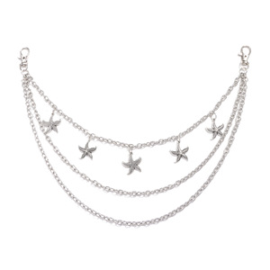 Cadena de Pantalones de Metal de Tres Capas con Diseño de Estrella de Mar, Accesorio Unisex de Hip Hop, Joyería Desmontable de Aleación de Zinc - Product Image 5