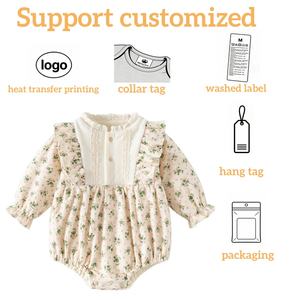 Combinaison bébé personnalisée, chaleur hivernale, 100% coton, motifs floraux doux, 3-24 mois, vente en gros de combinaisons bébé - Product Image 2
