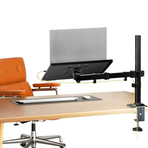 Support pour ordinateur portable en métal noir avec plateau pour moniteur et bras mécanique inclinable à 90 degrés, <span class=keywords><strong>32</strong></span> pouces en stock - Product Image 5