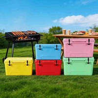 Glacière isotherme rotomoulée en PE de 45 QT avec panneau solaire, design étanche, maintien de la glace pendant 5-7 jours pour la pêche, les boissons et les aliments