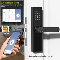 Tuya Smart Fingerprint WiFi Access Serrure électronique pour portes en bois pour propriétés locatives Chambres Bureaux Hôtels Appartements