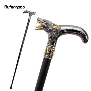 Bastón con Empuñadura de Cabeza de Leopardo, Bastón de Acero al Carbono, Ayuda para Caminar, Bastón de Caballero - Product Image 1