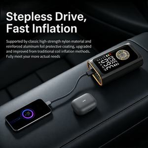 Compresseur d'air numérique intelligent électrique tout-terrain 4-en-1 avec fonction de démarrage de voiture et de vélo et manomètre intégré pour un gonflage instantané - Product Image 2
