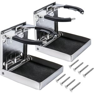 Premium 2 pezzi in acciaio inossidabile regolabile per barca e portabottiglie per bevande pieghevoli porta bevande Marine parti e accessori - Product Image 1