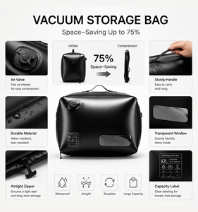 Bolsa de Almacenamiento al Vacío Plegable, Ecológica e Impermeable de 42L, Organizador de <span class=keywords><strong>Ropa</strong></span> para Viaje, Sellado con un Clic - Product Image 4