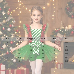 Traje de Ballet con Tutú Navideño para Niñas, para Espectáculos de Danza Jazz, Leotardo con Lentejuelas y Diseño de Bastón de Caramelo, Talla Personalizada - Product Image 6