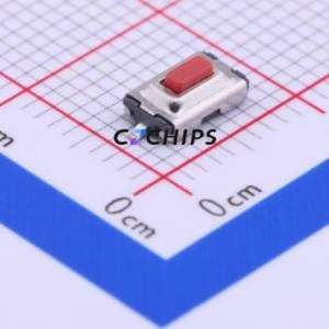 1TS002E-2600-2501-CT Tactile Switch SMD,3.7x6.1mm Switch Single Pole Single Throw Rectangle Button 2.6N Vertical Mount - Product Image 1