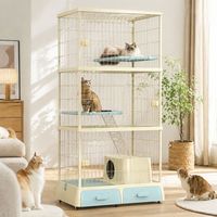 Cage pour chat d'intérieur extra-large, villa à deux étages, abri pour chat, toutes saisons