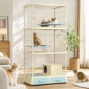 Gabbia per Gatti da Interno Extra Large, Villa a Due Piani con Ampio Spazio, Cuccia per Gatti per Tutte le Stagioni - Product Image 2