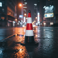 Cônes de signalisation robustes de 90 cm avec base lourde et réflecteurs pour les secours d'urgence et la logistique