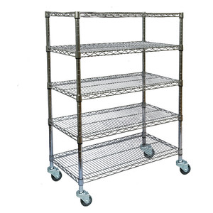 200kg Detachable Chrome Plated Stacking Rack with Adjustable Wheels Easy Assembly Storage Cage - Product Image 2