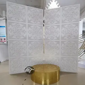 China supplier carved white wedding backdrop and stand for party decoration