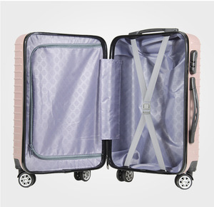 Valise rigide rayée durable avec roulettes pivotantes, serrure TSA et <span class=keywords><strong>fermeture</strong></span> <span class=keywords><strong>éclair</strong></span> YKK pour voyages, affaires, université, OEM/ODM - Product Image 4