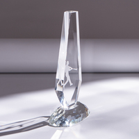 Trophée en cristal K9 gravé au laser 3D personnalisé, forme de goutte d'eau, récompense en cristal vierge, tailles S/M/L, prix de compétition sportive, cadeau