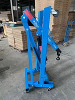 Crane de boutique T avec niveleur de moteur, grue moteur pliable de 2 tonnes avec double pompe