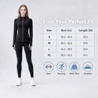 Veste de yoga pour femme en nylon solide à manches longues avec fermeture éclair dorée, respirante, pour le sport et le fitness