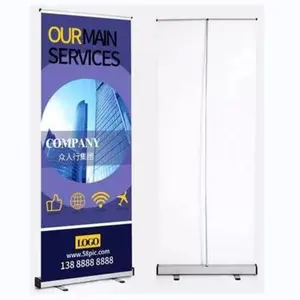 Steel Silver/Black Poster Stand Roll-Up Banner Stand