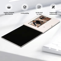 Carte de vœux personnalisée en papier avec écran LCD, audio HD, 7 pouces, A5, en cuir blanc, brochure vidéo, modèle Starlink 30