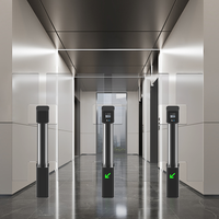 Barrera Abatible Ultra Silenciosa y Personalizable, Puerta Peatonal con Control de Acceso por Tarjeta RFID para Edificios Comerciales y Oficinas, Certificación CE