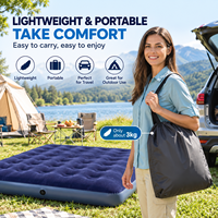 Matelas pneumatique gonflable portable avec surface floquée douce, lit d'air léger pour le camping, les invités et l'usage domestique