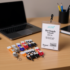 Laccetto da collo Ilan Raquel 45 cm con clip per accessorio porta badge identificativo, 8 pezzi - Product Image 2