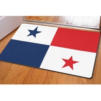 Tapis de porte antidérapant rectangulaire avec drapeau national du Panama 40*60cm, tapis de sol en polyester et caoutchouc pour entrée et garage
