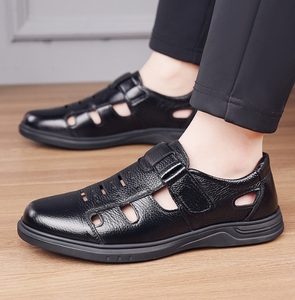 Zapatos de cuero sin cordones para hombre Up-4931r, sandalias deportivas planas y elegantes, zapatos casuales de vestir para negocios. - Product Image 5