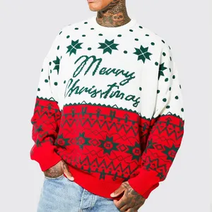 套头衫定制套头衫刺绣圣诞毛衣，带发光二极管批发商灯男士圣诞毛衣