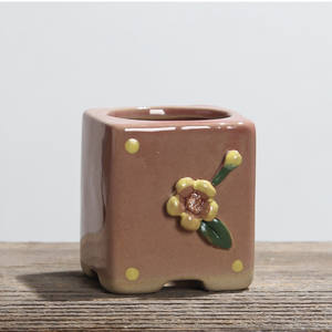Maceta de Cerámica Pequeñ<span class=keywords><strong>a</strong></span>, Cuadrada, Transpirable, Duradera, de Diseño Simple, para Decoración del Hogar, para Escritorio - Product Image 5