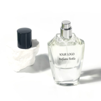 Bouteille en verre de forme unique transparente huile essentielle cosmétiques boîte d'emballage bouteille de parfum de voiture 30ml bouteille de parfum rechargeable