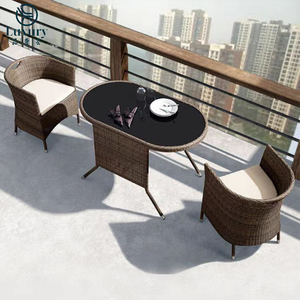Hiện đại sang trọng ngoài trời bảng thiết lập đồ nội thất Patio mở rộng mở rộng mây <span class=keywords><strong>wicker</strong></span> vườn Bộ Ăn Uống - Product Image 4