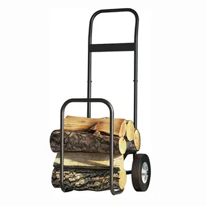 STM Firewood Log Cart Carrier Rolling Dolly Hauler with 10 inch solid rubber wheel