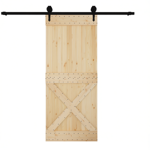 Porte coulissante Narvik Barn Door 37,4x82,7 pouces en bois de pin non fini, style ferme, pour intérieur - Product Image 1