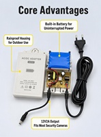 Alimentation UPS extérieure 24W 12V 2A, adaptateur d'alimentation de secours AC/DC résistant à la pluie