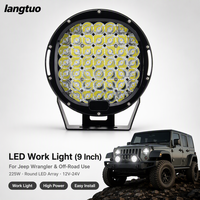 Lampe de travail LED CREE 9 pouces 408W, étanche IP67, faisceau spot et large, 12-24V, lampe auxiliaire pour Jeep, camion, excavatrice