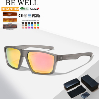 Lunettes de sport personnalisées avec logo imprimé, lunettes de soleil OEM pour hommes, style masque de moto BE WELL P004, protection UV400, monture intégrale