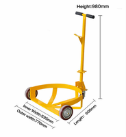 Chariot manuel portable robuste, capacité 300 kg, chariot à fûts d'huile en acier au carbone 55 litres, roues en nylon, pour fûts d'outils, usage domestique