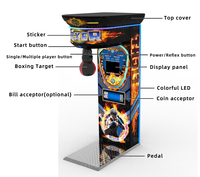 Machine de jeu d'arcade commerciale à monnayeur pour test de réflexe avec sac de frappe de boxe, construction en plastique et métal, réaliste, 1 an de garantie, en anglais